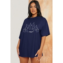 Green Angel Baskılı T-shirt Lacivert