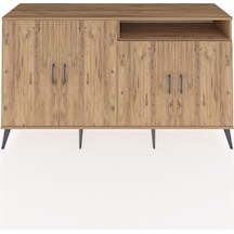 Kronos Konsol 6 Raflı 4 Kapaklı 176x59x99 Çam-çam Atlas Çam - Atlas Çam