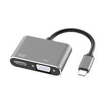 Lunatic 2847 Usb Type C To Hdmi Vga 3.1 4k Çevirici Dönüştürücü Adaptör
