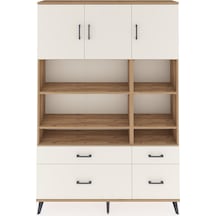 Arges Dolap 10 Raflı 4 Çekmeceli 3 Kapaklı 132x30x195 Çam-ayt... Çam