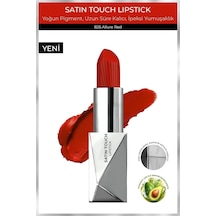Uzun Süre Kalıcı Nemlendirici Pürüzsüz Etkili Yarı Mat Ruj Satin Touch Lipstick 826 Allure Red Çok Renkli