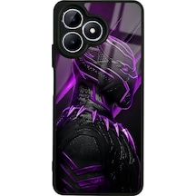 Oppo Realme Note 50 Black Panter Tasarımlı Glossy Telefon Kılıfı Siyah