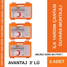 Duvara Montajlı İlk Yardım Seti + 3 Adet Avantaj 3 'lü Paket Ruhsata Uygun