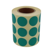 Renkli Kuşe Rulo Çap Etiketi 25mm X 25mm 2500 Adet Yan Yana 3 Lü
