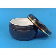 30 ML Siyah Lüx Şeritli Boş Pomat-Krem-Kozmetik Kutusu Plastik Krem Kavanozu  1-100 Adet
