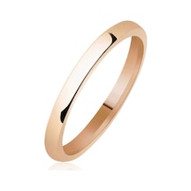 2 Mm Düz Bombeli Rose Gümüş Alyans - 556659558