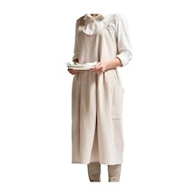 Bej Kadın Pamuk Keten Japon Ev Işi Pişirme Önlükleri Elbise Kolsuz Önlükler Restoran Çiçekçi Ev Pişirme Önlüğü