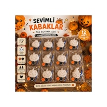 Sevimli Kabaklar Taş Boyama Seti 12 Li Çocuk & Yetişkin Hobi Kiti Halloween