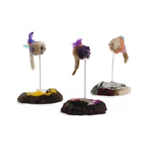 Beeztees Kedi Oyuncağı, Yaylanabilir Tüylü Fare 8cm, Çeşitli Renklerde, 14,5x14,5x28cm
