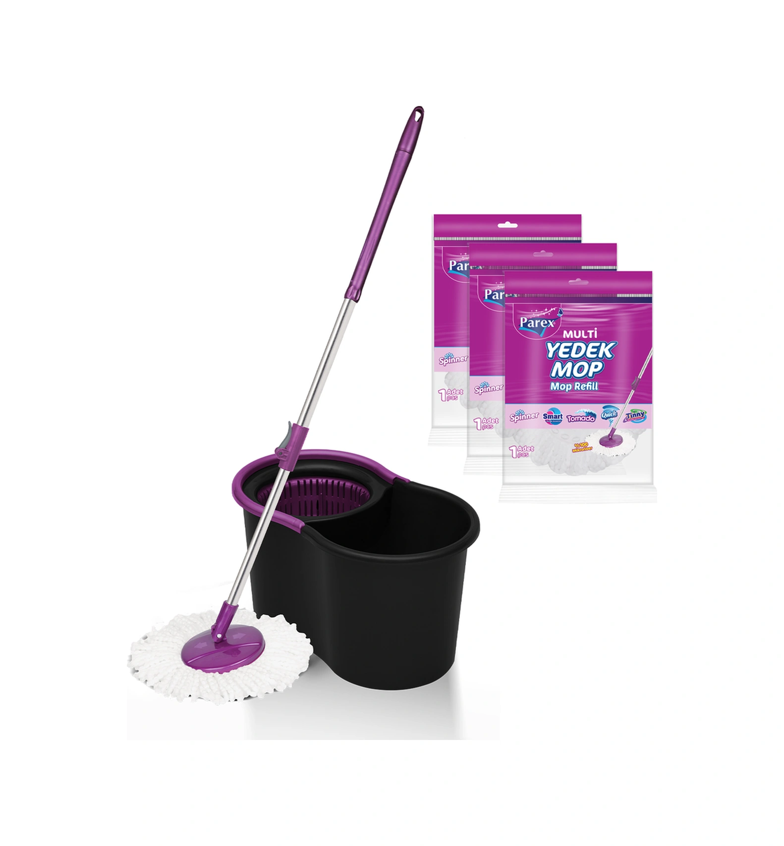 Black Editlon Otomatik Temizlik Seti Ve 3'lü Yedek Mop