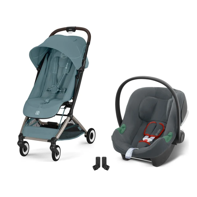 Cybex Orfeo Travel Sistem Taupe Stormy Blue & Aton Steel Grey
