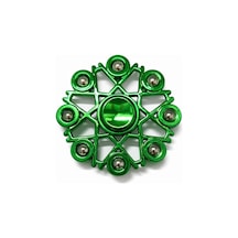 Metal Stres Çarkı Yeşil 4 Farklı Desen Fidget Spinner Stres Atıcı Ve Rahatlatıcı Stres Çarkı