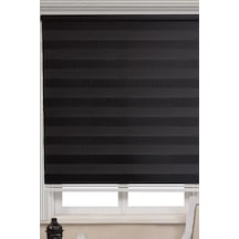 Siyah Bambu Kumaş Zebra Stor Perde Etek Dilimsiz 1. Kalite Siyah