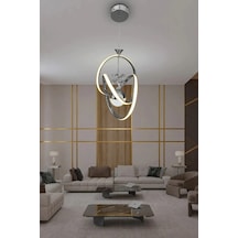 İmza Toplu Modern Sarkıt Led Avize - 3 Renk Kumandasız - Krom Krom
