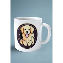 Golden Retriever Köpek Isimli Kişiye Özel Baskılı Kupa Bardak Logo Çok Renkli