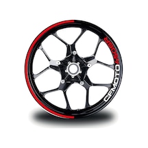 Cfmoto 450sr Jant Sticker İç Yazılı Yarım Dış Daire Şerit Etiket Modeli Kırmızı