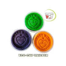 Doğal Oyun Hamuru - Eco Cup- 3'lü Ara Renkler Mor - Yeşil - Turuncu 3x125gr