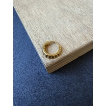 316 L Cerrahi Çelik Otantik Desenli Model Halka Piercing Açık Sarı