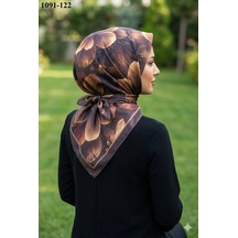 Velscarfs Soft Pamuk Parla Eşarp Kahverengi 1091-122 Çok Renkli