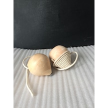 30 Adet Boyasız Ahşap Topaç - Nostaljik Ahşap Oyuncak