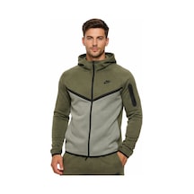 Nike Tech Fleece Full Zip Windrunner Hoodie Kapüşonlu Unisex Sweatshirt Haki Yeşil Haki Yeşil