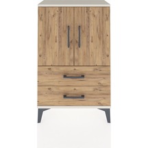 Arges Komodin 2 Raflı 2 Çekmeceli 2 Kapaklı 60x30x96 Aytaşı-çam Aytaşı