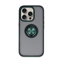 Apple iPhone Uyumlu 16 Pro Max Kılıf Montreal Yüzüklü Silikon Kapak Yeşil