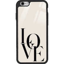 Apple Uyumlu iPhone 6 Plus Love Tasarımlı Glossy Telefon Kılıfı Siyah