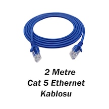 2 Metre Cat 5 Ethernet Kablosu Rj45 Cat5 İnternet Ağ Kablosu Mavi