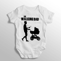 İmaj Tuğbababy The Walking Dad Yazılı Baskılı Bebek Zıbını Beyaz