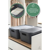 2 Adet 8.2 Lt Kapaklı Saklama Kutusu Organizer Dolap İçi Düzenleyici Büyük Boy Depolama Renkli