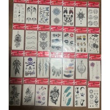 Airbrush Tattoo Minimal Yapıştırma Geçici Dövme Seti 30'lu Seri9