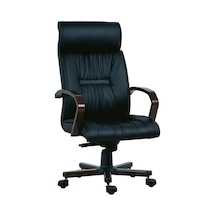 Koltukstilim Naxos Ahşap Makam Koltuğu Siyah