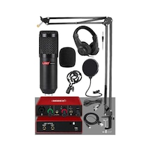 Midex Stüdyo Ekipmanları Style Paket-2 Bm800 Mikrofon Ses Kartı Stüdyo Kayıt Seti