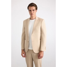 Süvari Bej Slim Mono Yaka Düz Torba Cep 6 Drop Takım Elbise Stk1006900002-bj3