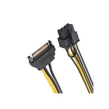 Sata 15 Pin Erkek Power To 8 Pin 6+2 Pcıe Power Kablosu 20cm