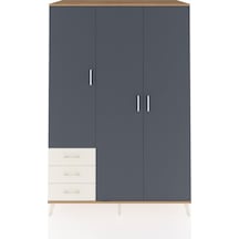 Kronos Dolap 6 Raflı 3 Çekmeceli Tek Askılı 132x59x195 Çam-an... Çam