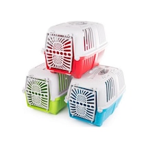 Mps Pratiko-1 Plastik Kapılı Kedi Taşıma Çantası 48 x 31 x 33 CM Çok Renkli