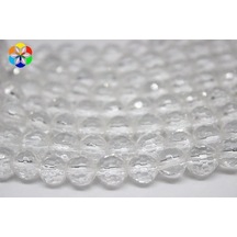 Kristal Kuvars Taşı Faset Kesim Dizi 8mm Kahverengi