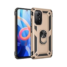Xiaomi Redmi Note 12s Kılıf Sofya Yüzüklü Silikon Kapak - Gold Çokrenkli