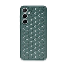 Newface - 982 - Samsung Galaxy A35 5g Kılıf Petek Silikon Kapak - - Edntrend - Koyu Yeşil