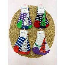 Defne Baby 3-4 Yaş Aylık 12'li Kız Bebek Çocuk Pamuklu Çorap-692 ÇoK Renkli