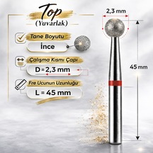 Elmas Freze Başlık Top Yumuşak - Kırmızı 0,23mm- Adet Fiyatı