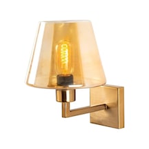 Şık Eskitme Metal Aplik E27 Duvar Aydınlatma 19x24x28 Cm Oturma Odası, Bej-4655 Çok Renkli