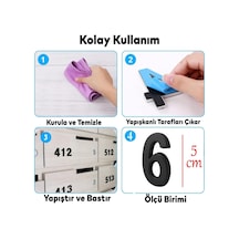 Yapışkanlı Kapı Numarası Küçük Boy 50 Mm 5 Cm Numara 6 Rakam Altı Sayı Siyah Renk Numaralar 1 Adet Diğer