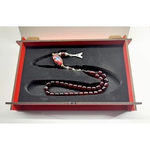 Soma Tesbih Ts Sıkma Kehribar Tesbih Ahşap Kutu Set