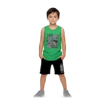 Fyk Kids Erkek Çocuk Baskılı Sıfır Kol Trex Roar Alt-üst Takım Yeşil