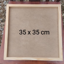 35x35cm Ham Ahşap Çerçeveli Pano Camsız - Arkalık Sabit