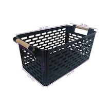 Çok Amaçlı Plastik Tutacaklı Organizer Sepet - Dolap Içi & Çekmece Düzenleyici-1-adet Siyah.sepet Pl Diğer