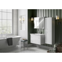 Belinza Simar Banyo Dolabı Takımı Beyaz 85 Cm Altın